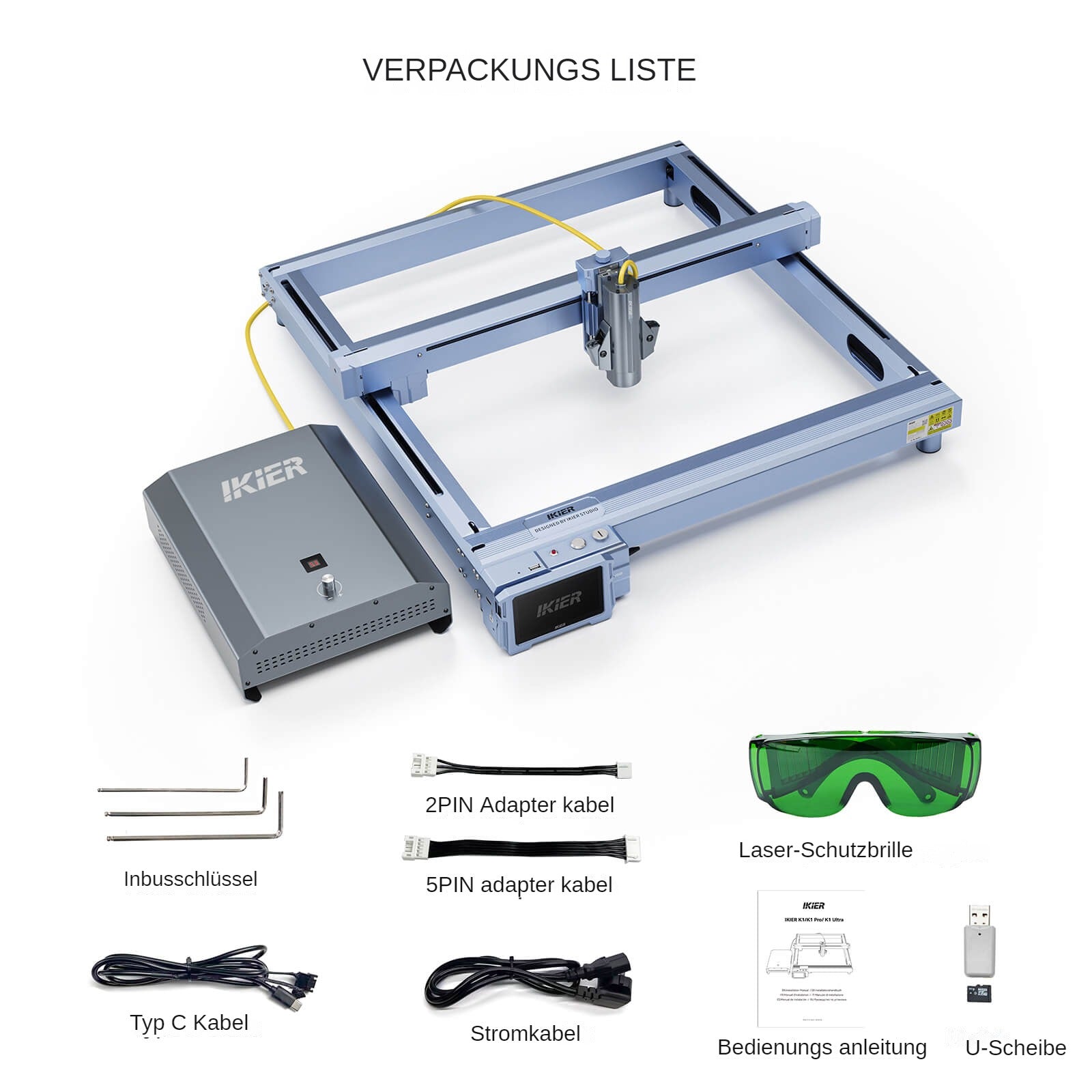 grabador láser de fibra iKier K1 Pro 1064nm 20W