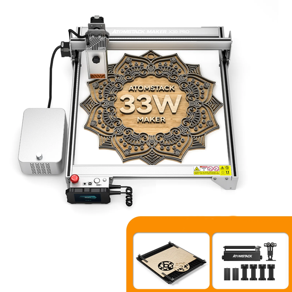 Atomstack X30 Pro 160W Máquina de grabado láser + F3 Matrix Panel de trabajo desmontable ( 460*425 MM ) + R3 Pro Rodillo giratorio