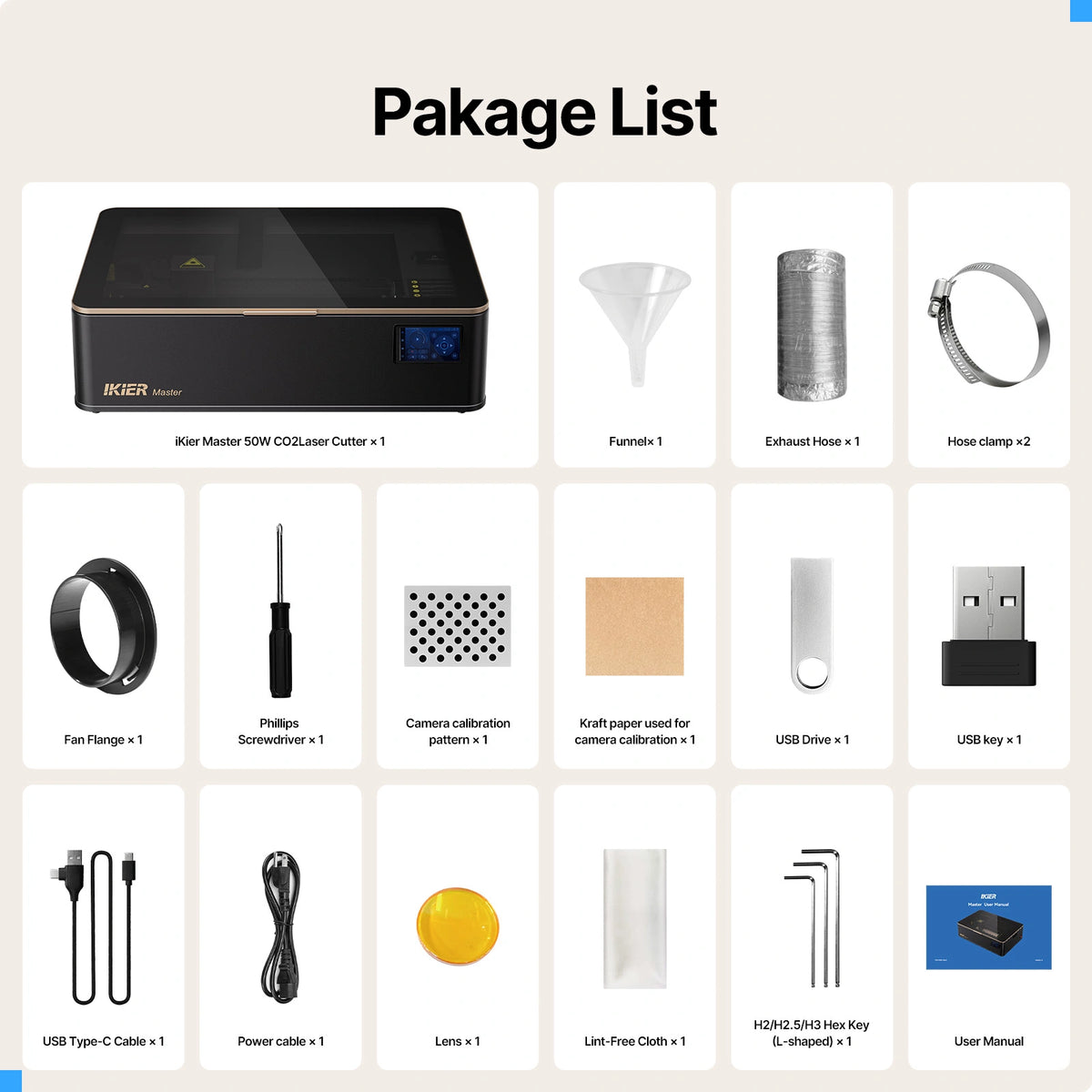 cortadora láser de CO2 iKier Master 50W