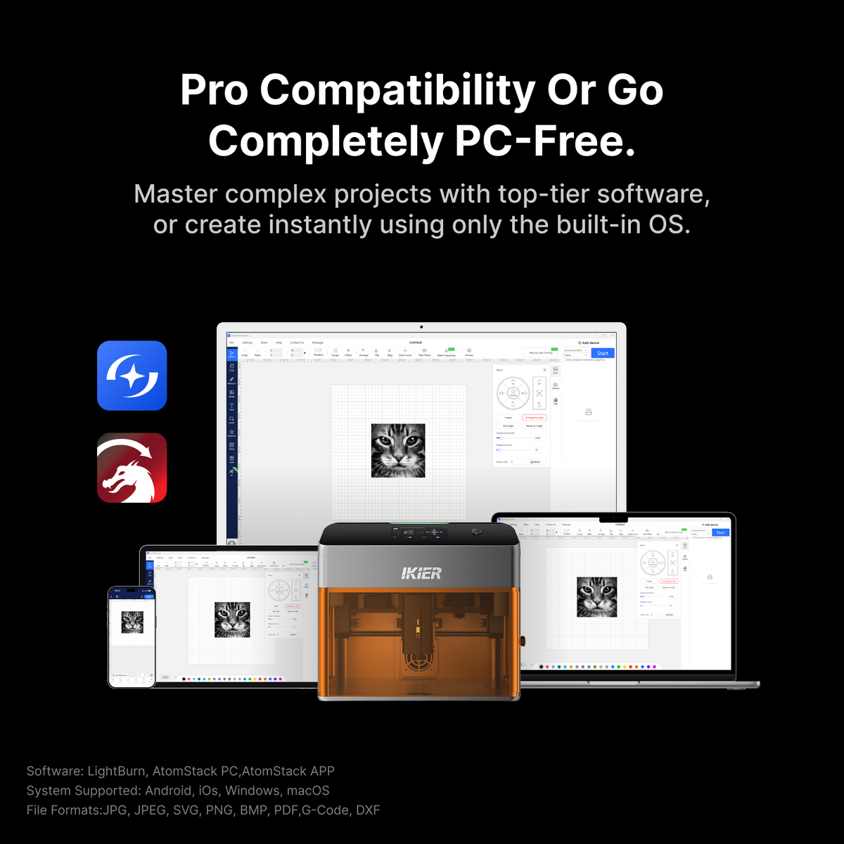 iKier Flex Pro 7W/12W Enclosed Laser  Engraver