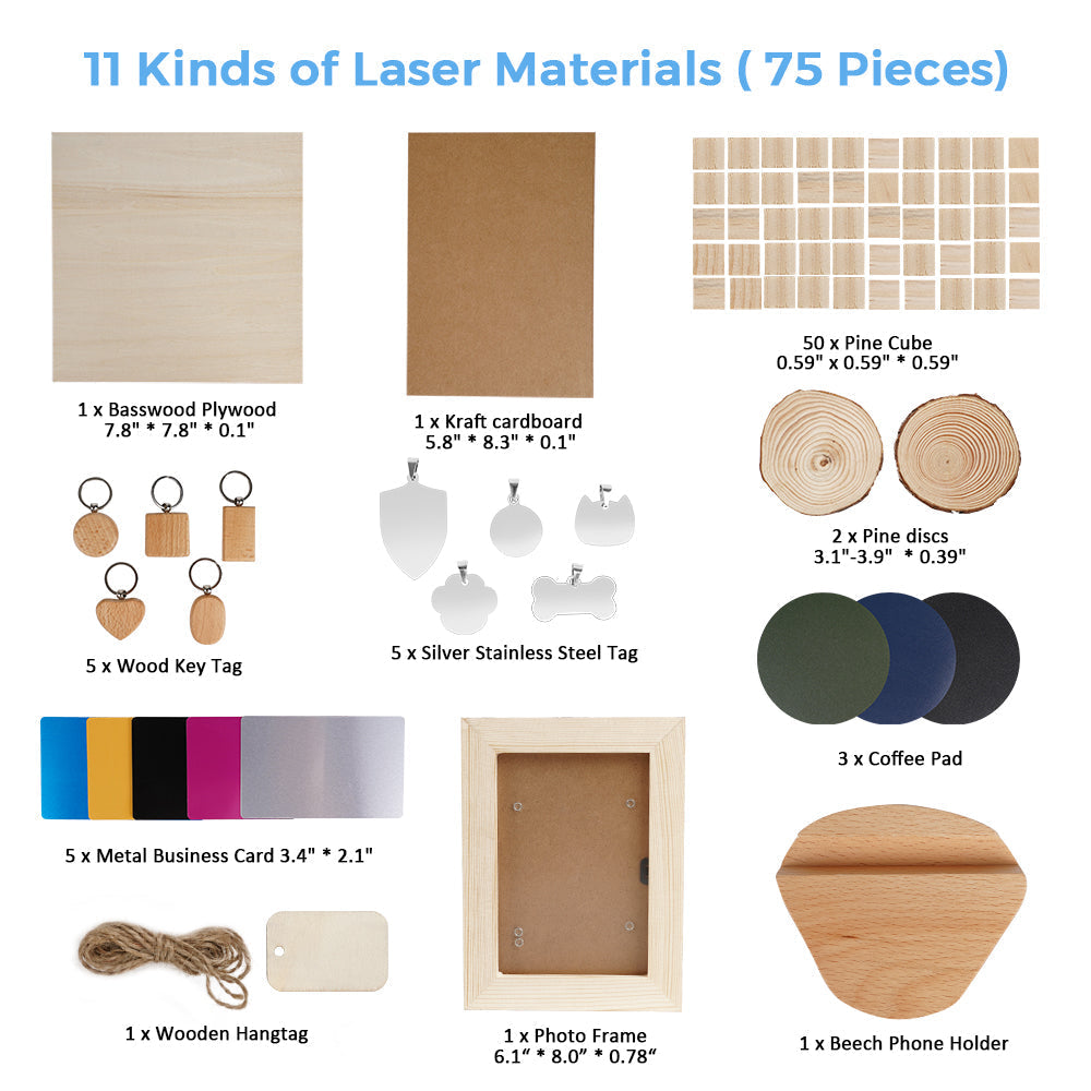paquete de material láser iKier (73 PCS)