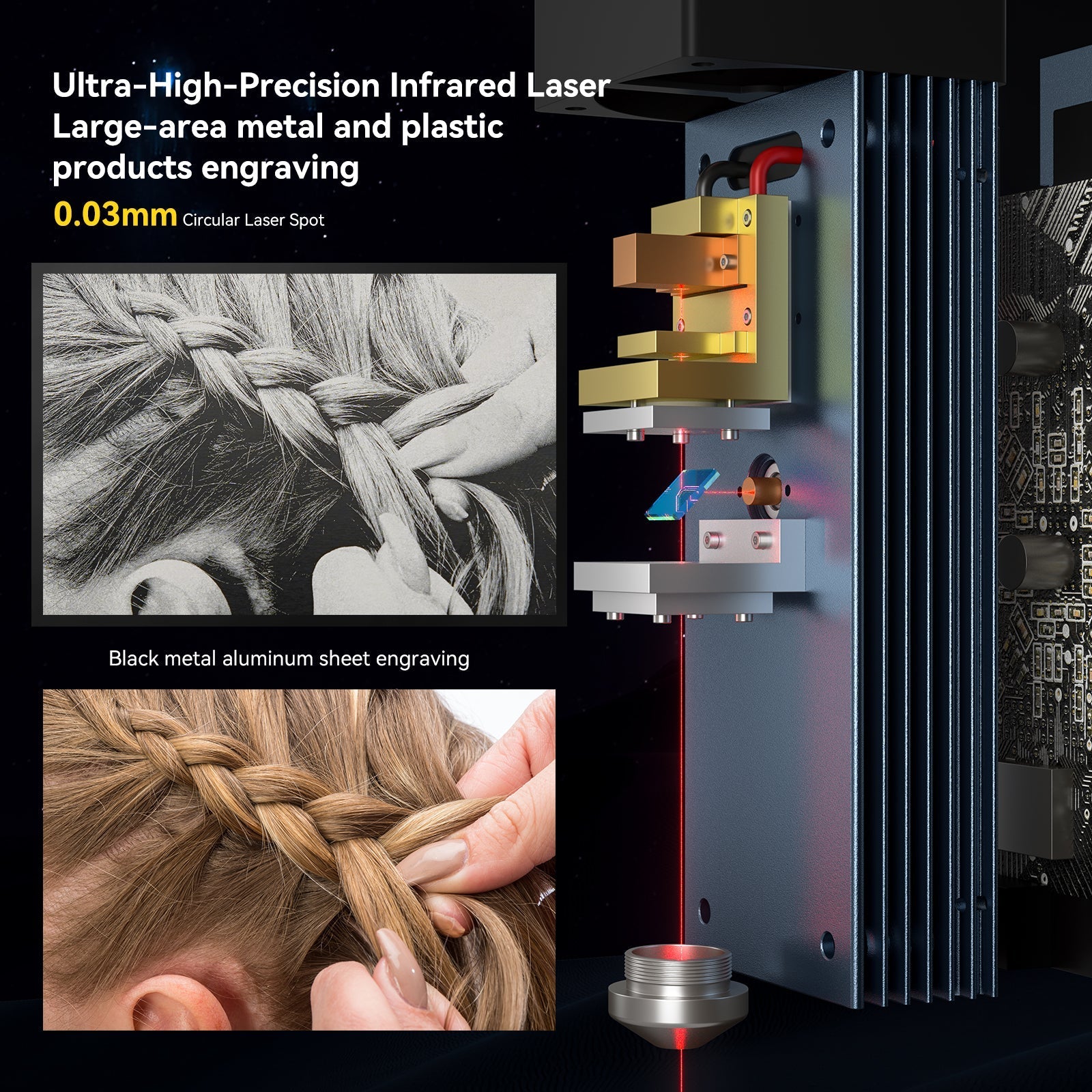 Atomstack R30 Infrarot-Lasermodul 1064 nm Láser para grabar todos los metales y obras de arte