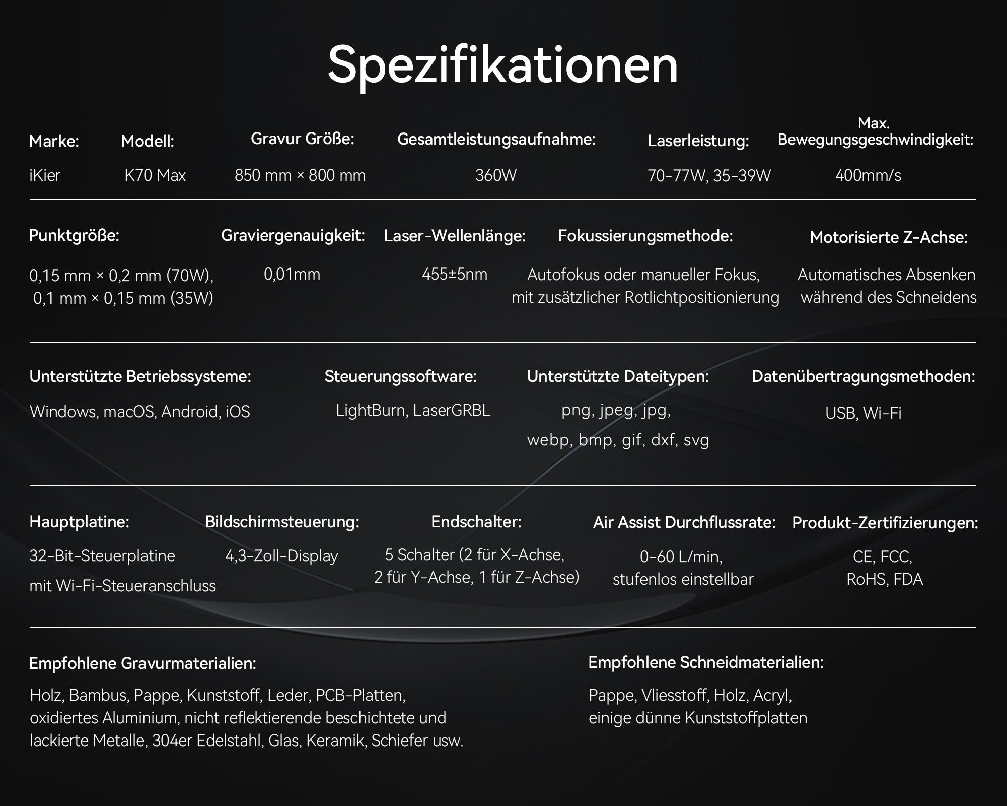 grabador láser iKier K70 Max