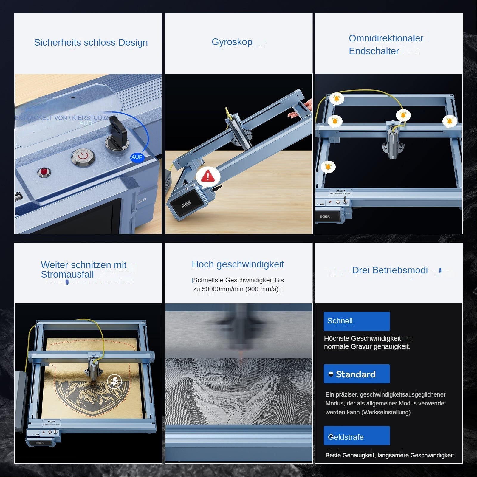 grabador láser de fibra iKier K1 Pro 1064nm 20W